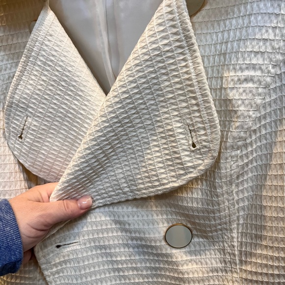 Talbots Brand Women’s Waffle Knit Beige Coat / Peacoat / Jacket Size 6 Petite - Picture 3 of 5